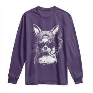 Funny Easter Bunny Smoking Meme Long Sleeve Shirt TS14 Purple Print Your Wear