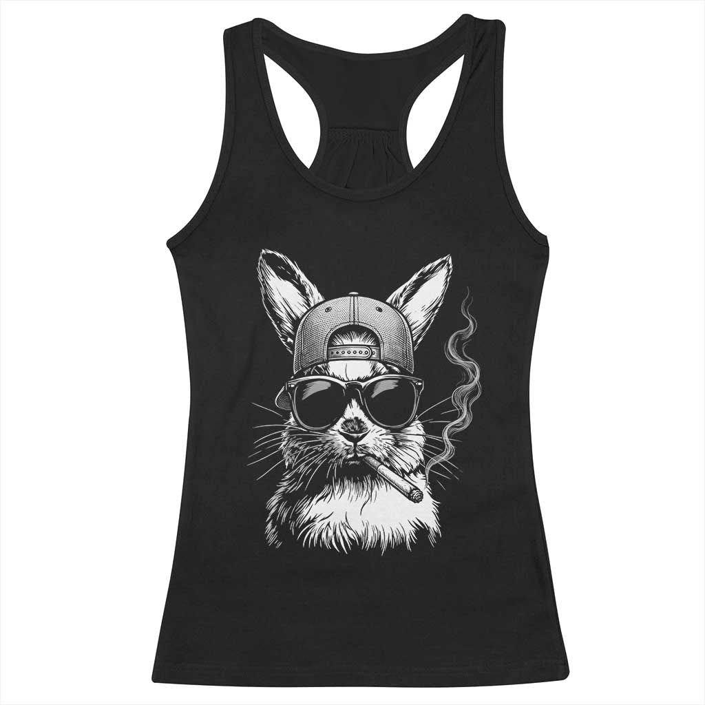 Funny Easter Bunny Smoking Meme Racerback Tank Top TS14 Black Print Your Wear