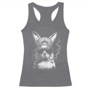 Funny Easter Bunny Smoking Meme Racerback Tank Top TS14 Charcoal Print Your Wear