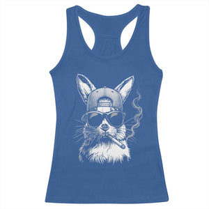 Funny Easter Bunny Smoking Meme Racerback Tank Top TS14 Royal Blue Print Your Wear