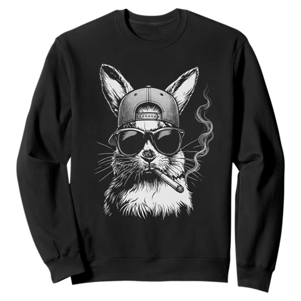 Funny Easter Bunny Smoking Meme Sweatshirt TS14 Black Print Your Wear