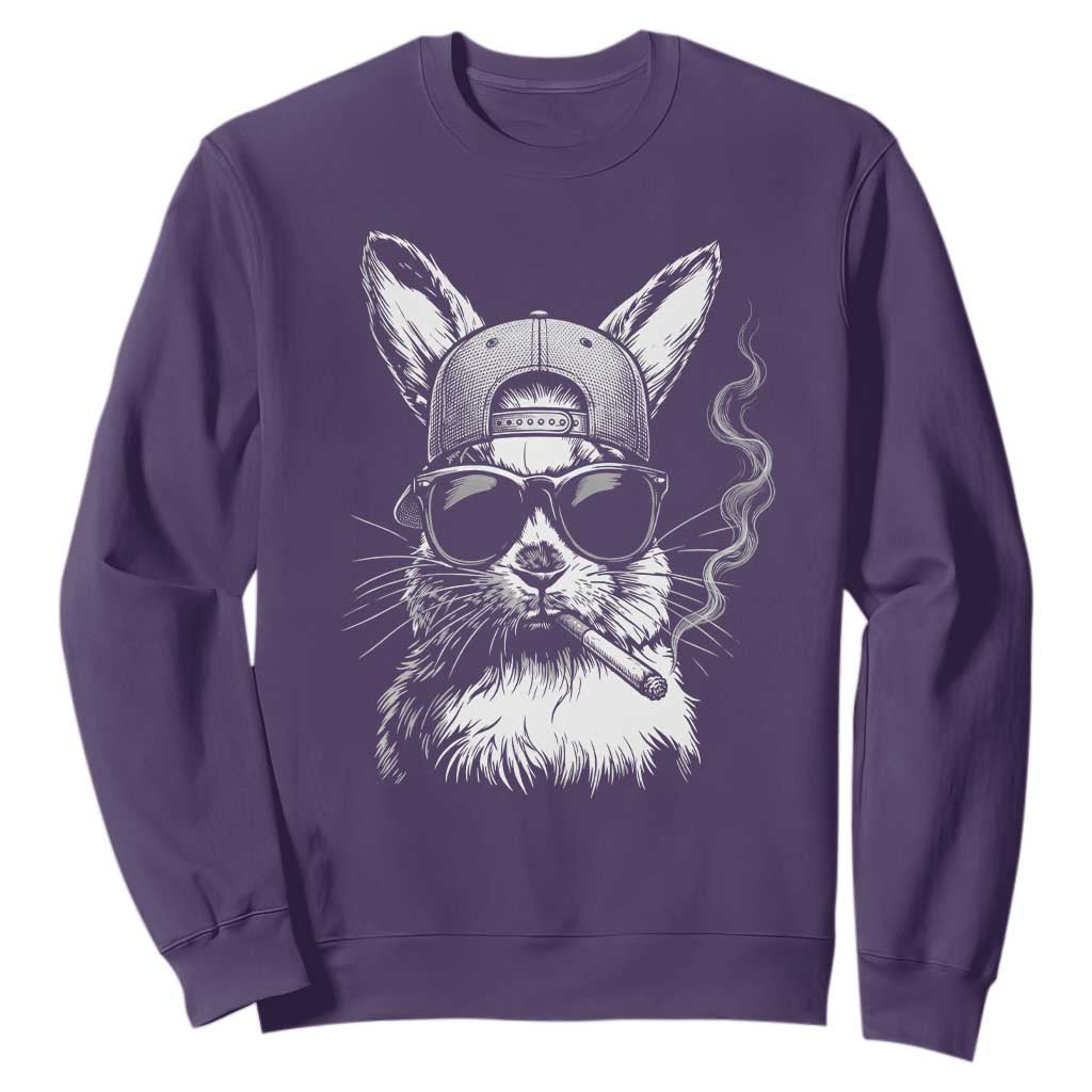 Funny Easter Bunny Smoking Meme Sweatshirt TS14 Purple Print Your Wear