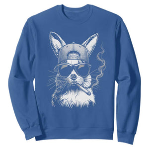 Funny Easter Bunny Smoking Meme Sweatshirt TS14 Royal Blue Print Your Wear