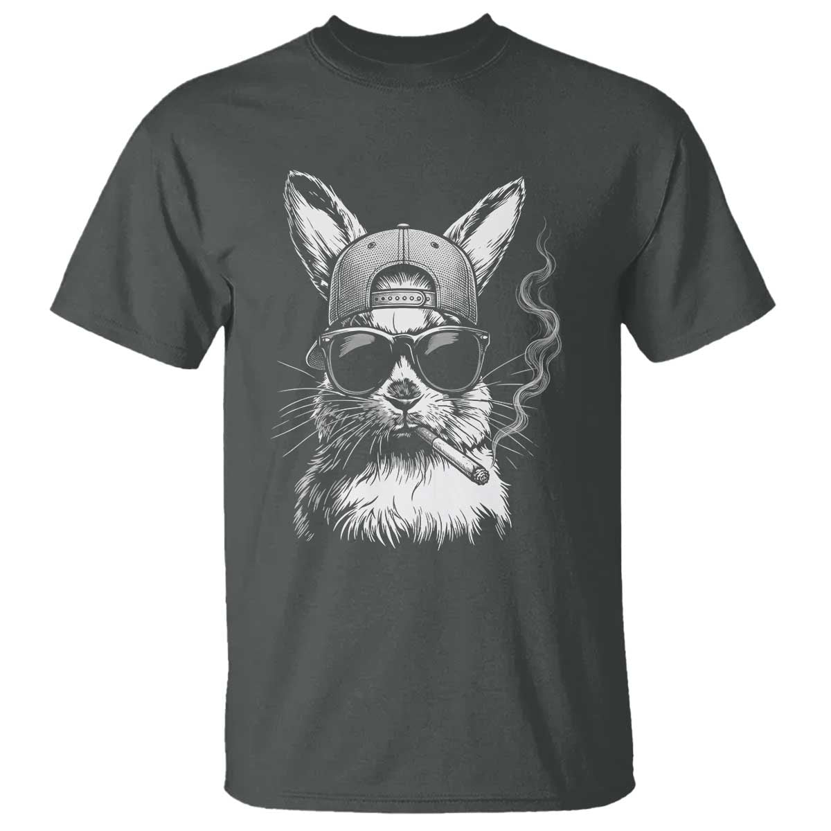 Funny Easter Bunny Smoking Meme T Shirt TS14 Dark Heather Print Your Wear