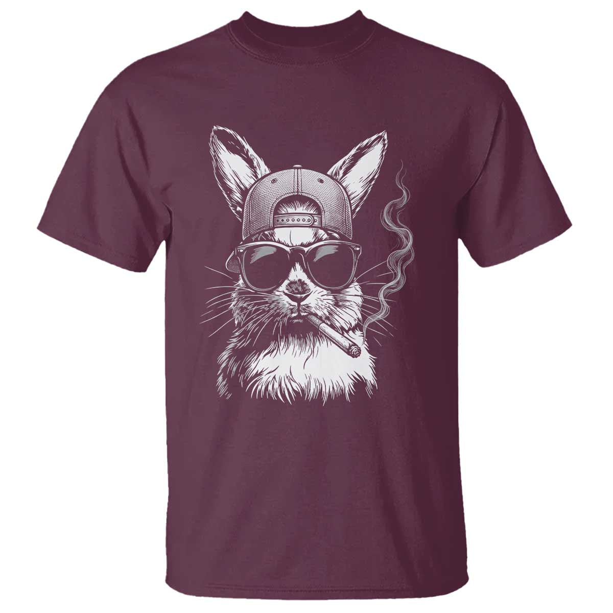 Funny Easter Bunny Smoking Meme T Shirt TS14 Maroon Print Your Wear