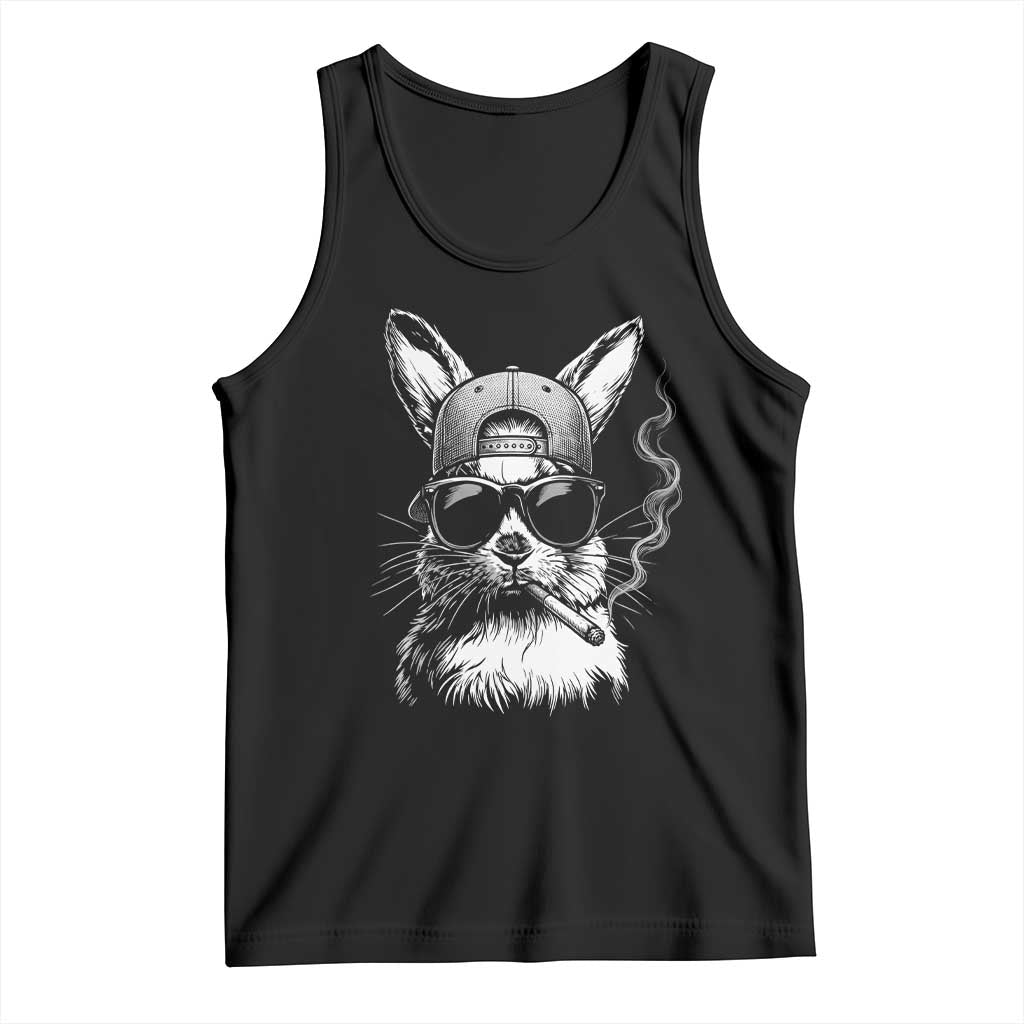 Funny Easter Bunny Smoking Meme Tank Top TS14 Black Print Your Wear