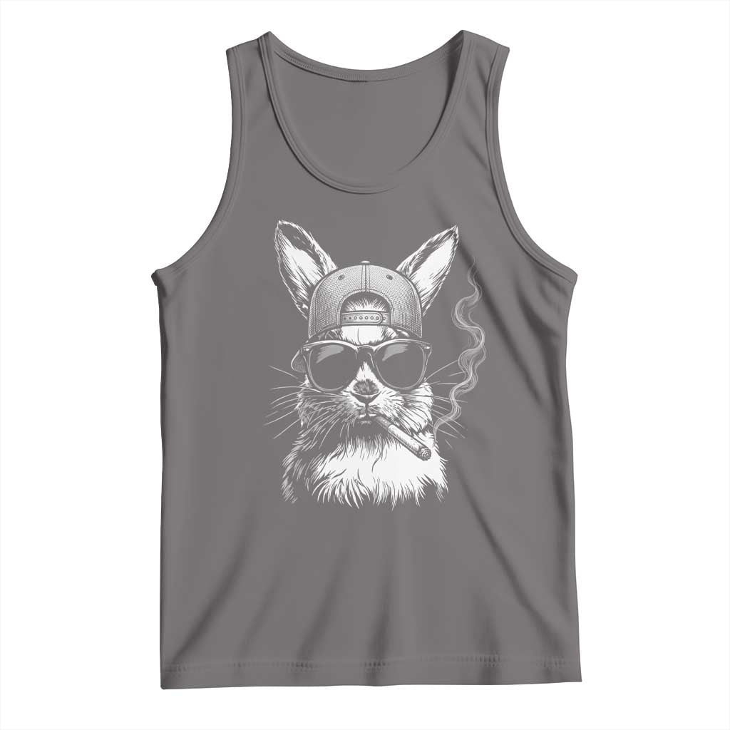 Funny Easter Bunny Smoking Meme Tank Top TS14 Deep Heather Print Your Wear