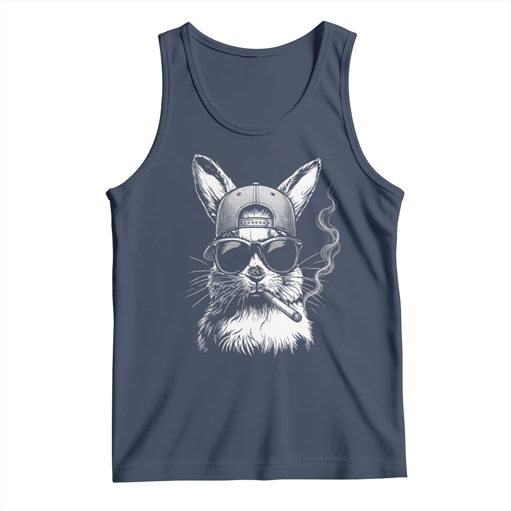 Funny Easter Bunny Smoking Meme Tank Top TS14 Navy Print Your Wear