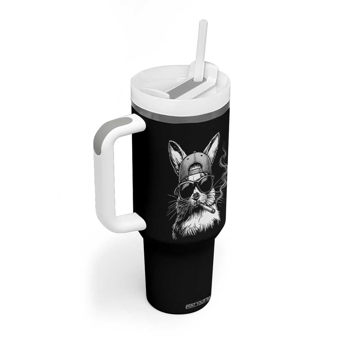 Funny Easter Bunny Smoking Meme Tumbler With Handle TS14 Print Your Wear
