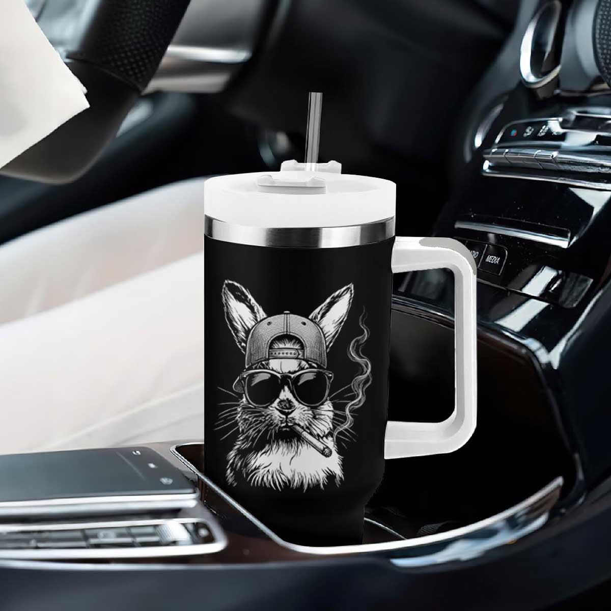 Funny Easter Bunny Smoking Meme Tumbler With Handle TS14 Print Your Wear