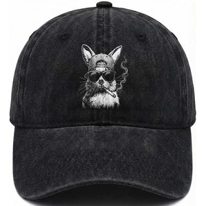 Funny Easter Bunny Smoking Meme Washed Cotton Baseball Cap TS14 Print Your Wear