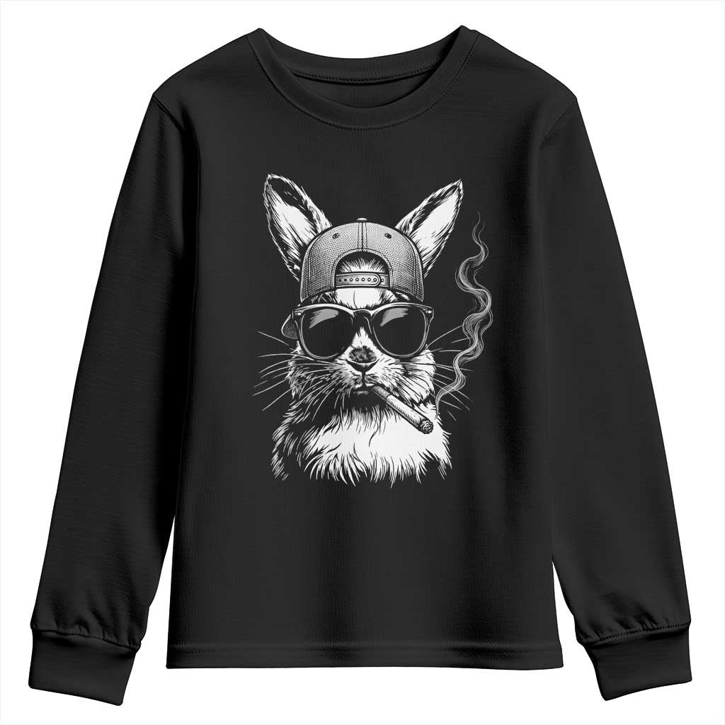 Funny Easter Bunny Smoking Meme Youth Sweatshirt TS14 Black Print Your Wear