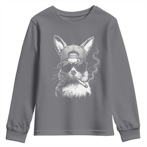 Funny Easter Bunny Smoking Meme Youth Sweatshirt TS14 Charcoal Print Your Wear