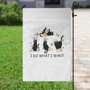 Funny Easter Black Cat Garden Flag I Do What I Want TS14 Print Your Wear