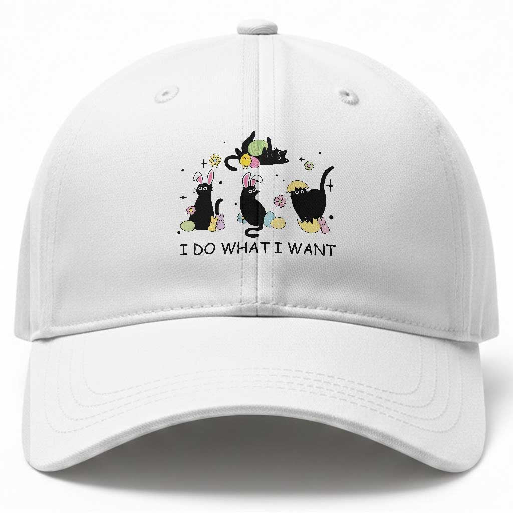 Funny Easter Black Cat Baseball Cap I Do What I Want TS14 Print Your Wear