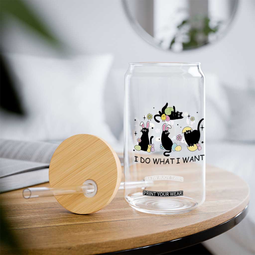 Funny Easter Black Cat Glass Can I Do What I Want TS14 Print Your Wear