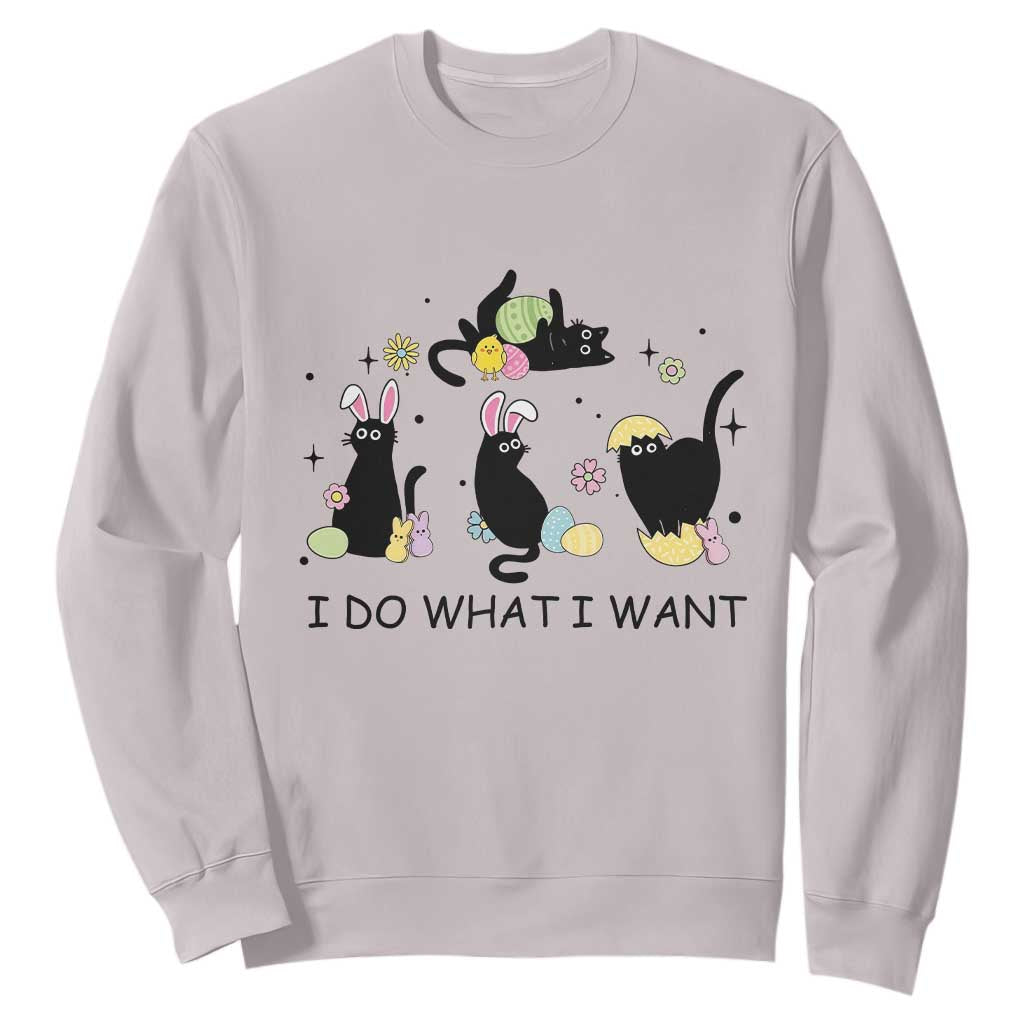 Funny Easter Black Cat Sweatshirt I Do What I Want TS14 Ice Gray Print Your Wear