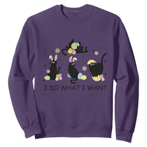 Funny Easter Black Cat Sweatshirt I Do What I Want TS14 Purple Print Your Wear