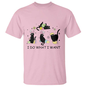 Funny Easter Black Cat T Shirt I Do What I Want TS14 Light Pink Print Your Wear