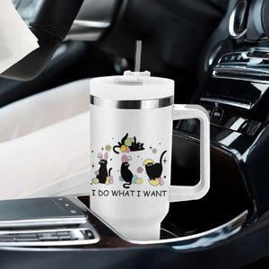 Funny Easter Black Cat Tumbler With Handle I Do What I Want TS14 Print Your Wear