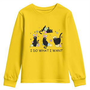 Funny Easter Black Cat Youth Sweatshirt I Do What I Want TS14 Daisy Print Your Wear