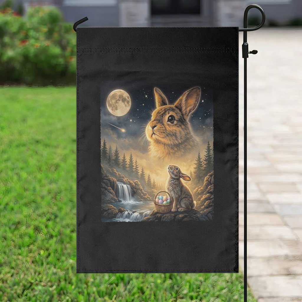 Easter Bunny Howling to the Moon Vintage Garden Flag TS14 Print Your Wear
