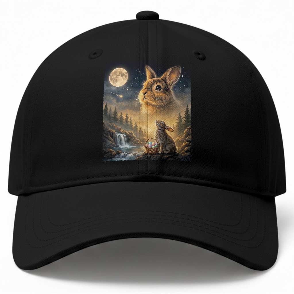 Easter Bunny Howling to the Moon Vintage Baseball Cap TS14 Print Your Wear