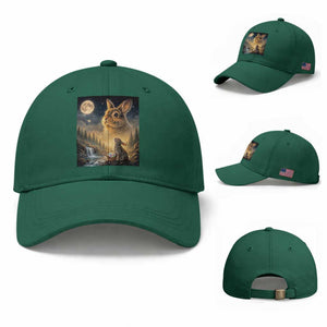 Easter Bunny Howling to the Moon Vintage Baseball Cap TS14 Baseball Cap Universal Fit Irish Green Print Your Wear
