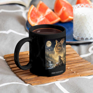 Easter Bunny Howling to the Moon Vintage Coffee Mug TS14 Print Your Wear