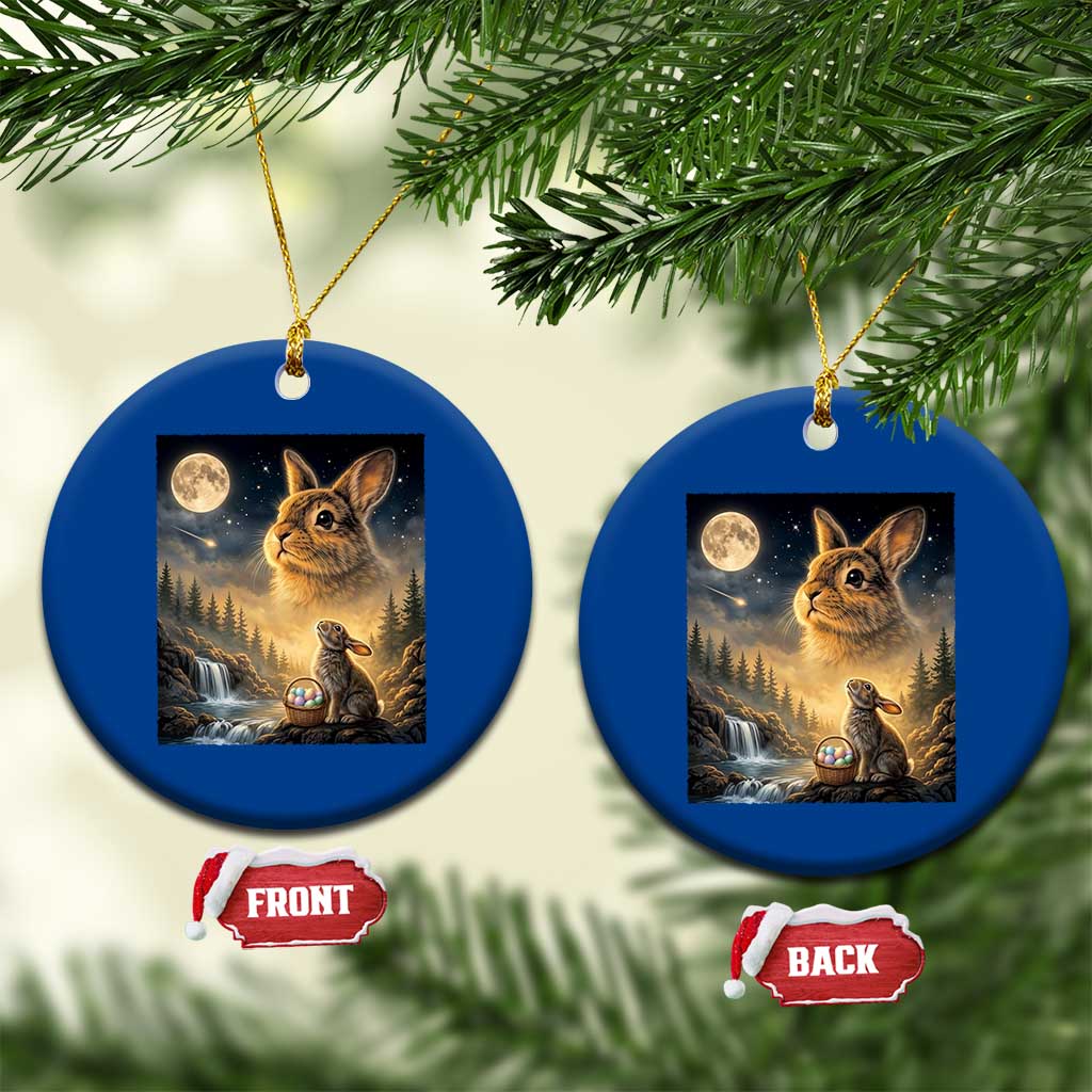 Easter Bunny Howling to the Moon Vintage Ceramic Ornament TS14 1pc Blue Print Your Wear