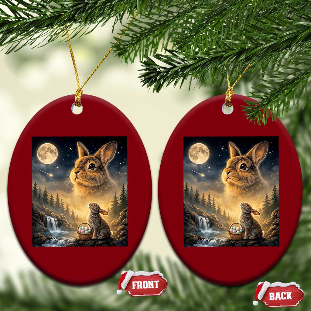Easter Bunny Howling to the Moon Vintage Ceramic Ornament TS14 Print Your Wear