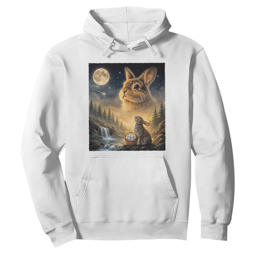 Easter Bunny Howling to the Moon Vintage Hoodie TS14 White Print Your Wear