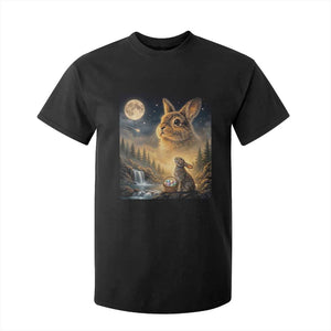 Easter Bunny Howling to the Moon Vintage T Shirt For Kid TS14 Black Print Your Wear