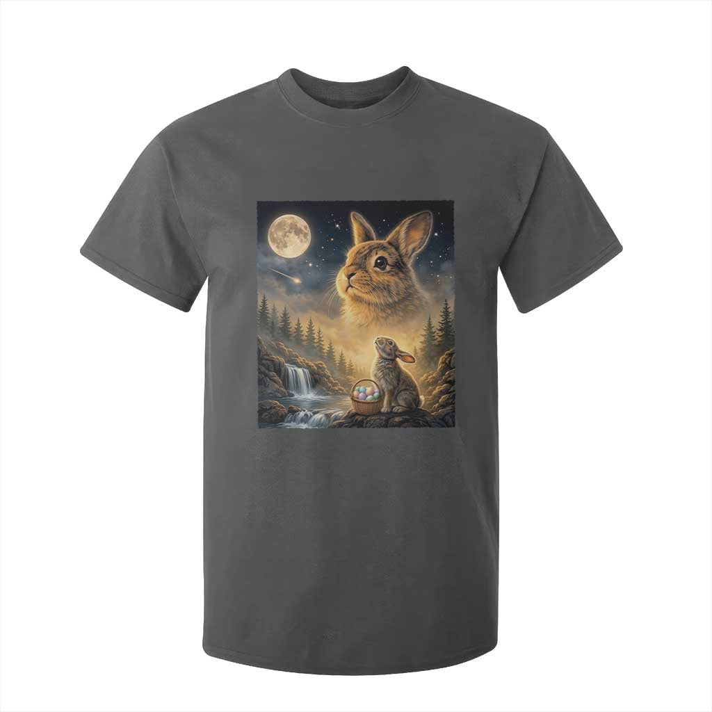 Easter Bunny Howling to the Moon Vintage T Shirt For Kid TS14 Dark Heather Print Your Wear