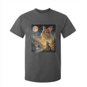 Easter Bunny Howling to the Moon Vintage T Shirt For Kid TS14 Dark Heather Print Your Wear