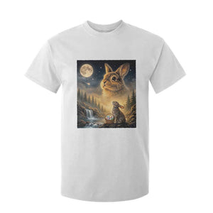 Easter Bunny Howling to the Moon Vintage T Shirt For Kid TS14 White Print Your Wear