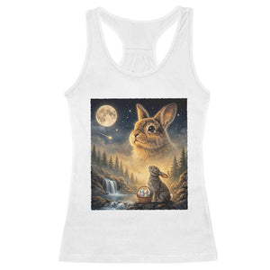 Easter Bunny Howling to the Moon Vintage Racerback Tank Top TS14 White Print Your Wear