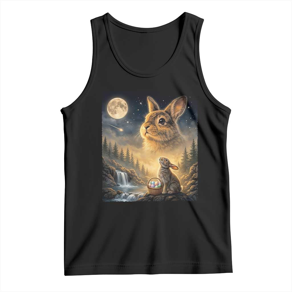 Easter Bunny Howling to the Moon Vintage Tank Top TS14 Black Print Your Wear