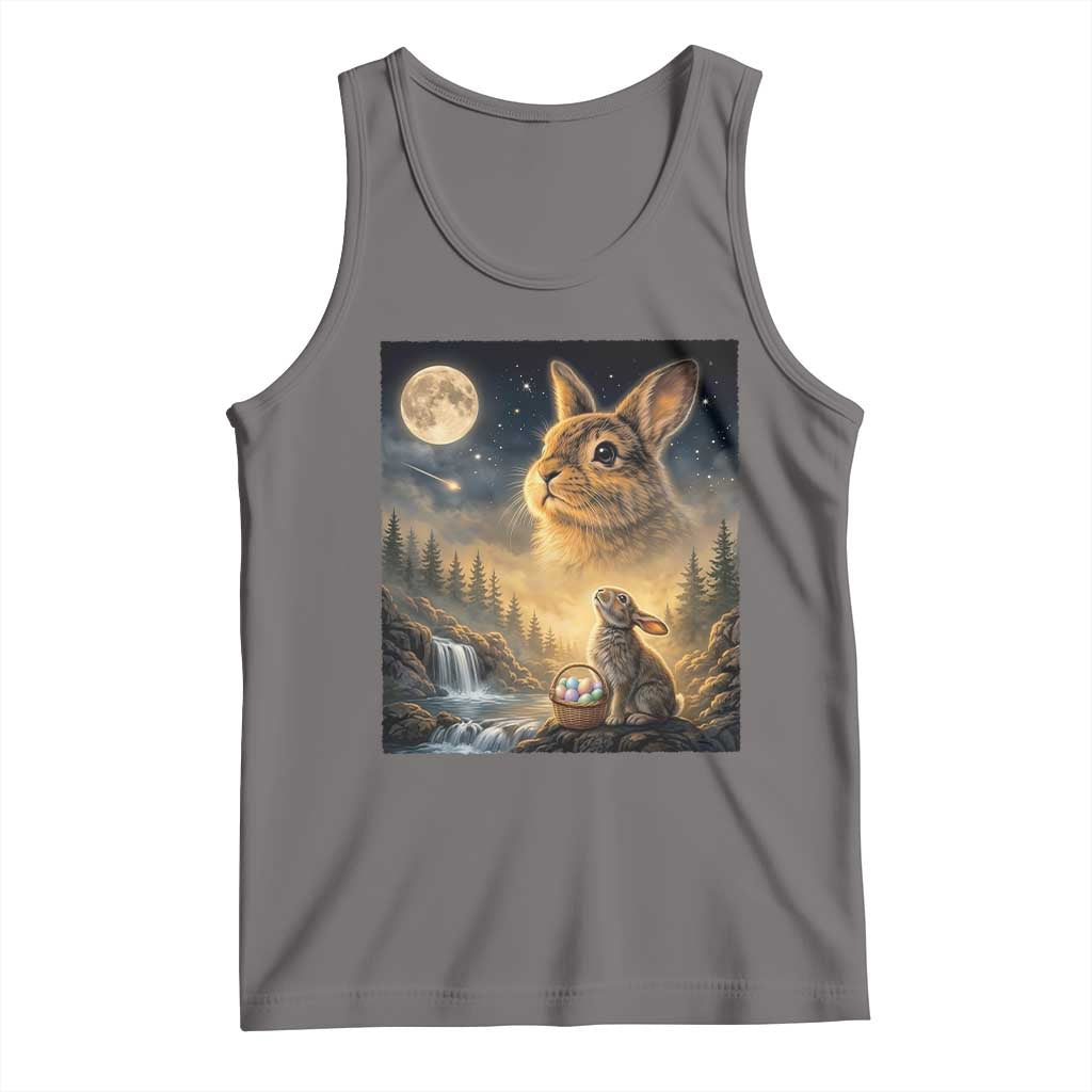 Easter Bunny Howling to the Moon Vintage Tank Top TS14 Deep Heather Print Your Wear