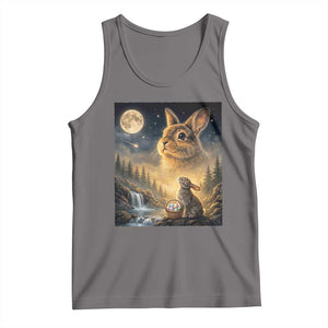 Easter Bunny Howling to the Moon Vintage Tank Top TS14 Deep Heather Print Your Wear