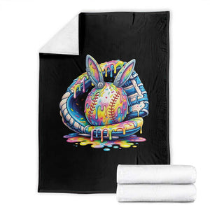 Baseball Easter Throw Blanket Drip Ice Cream Sprinkles Baseball Glove TS14 Black Print Your Wear
