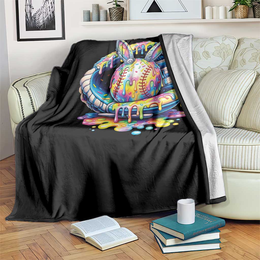Baseball Easter Throw Blanket Drip Ice Cream Sprinkles Baseball Glove TS14 Print Your Wear