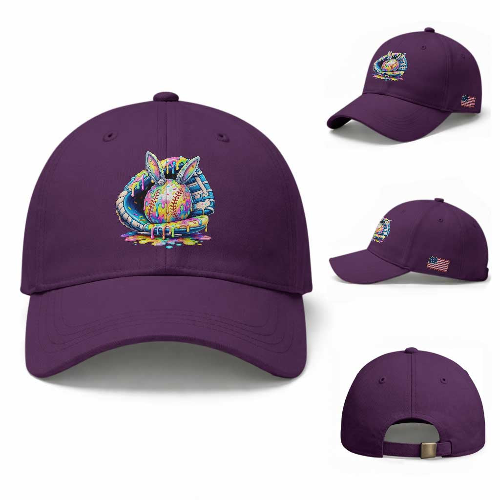 Baseball Easter Baseball Cap Drip Ice Cream Sprinkles Baseball Glove TS14 Baseball Cap Universal Fit Purple Print Your Wear