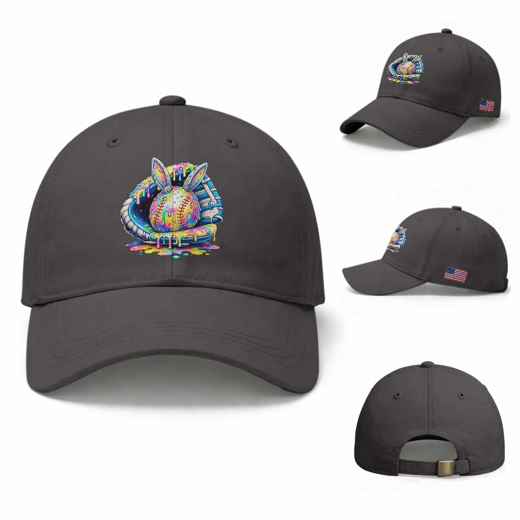 Baseball Easter Baseball Cap Drip Ice Cream Sprinkles Baseball Glove TS14 Baseball Cap Universal Fit Dark Gray Print Your Wear