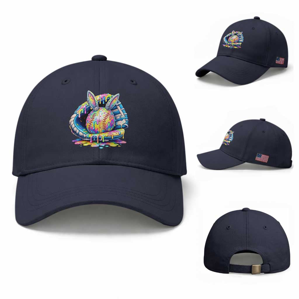 Baseball Easter Baseball Cap Drip Ice Cream Sprinkles Baseball Glove TS14 Baseball Cap Universal Fit Navy Print Your Wear