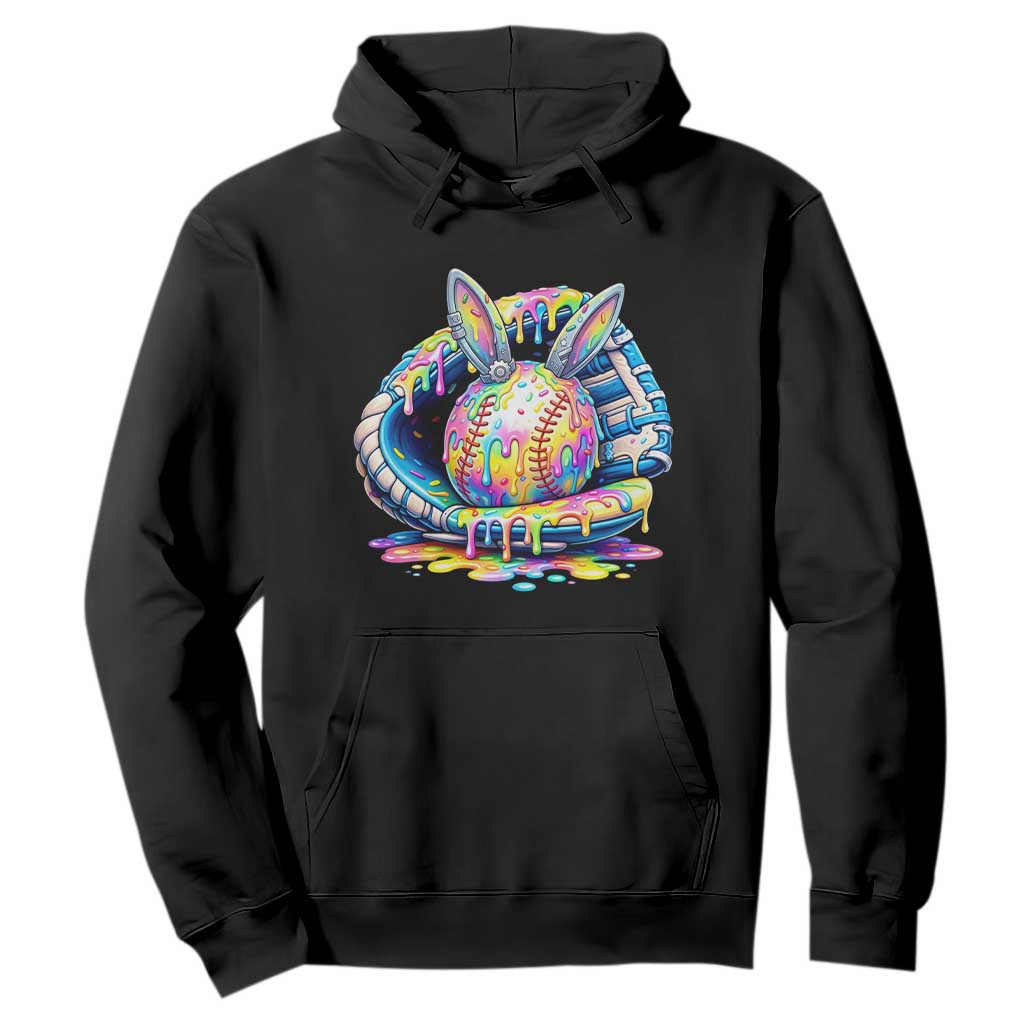 Baseball Easter Hoodie Drip Ice Cream Sprinkles Baseball Glove TS14 Black Print Your Wear