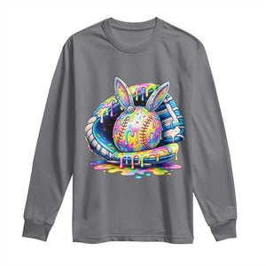 Baseball Easter Long Sleeve Shirt Drip Ice Cream Sprinkles Baseball Glove TS14 Charcoal Print Your Wear