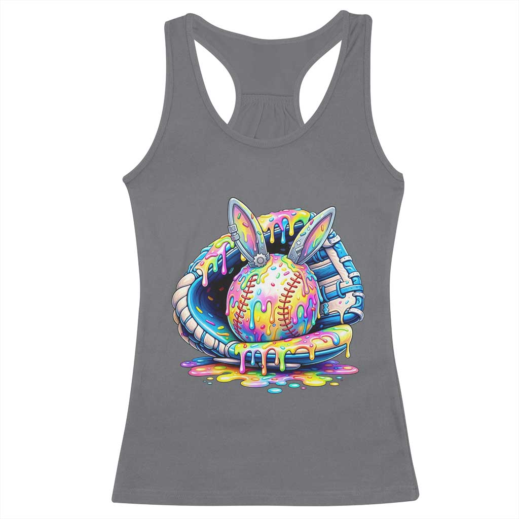 Baseball Easter Racerback Tank Top Drip Ice Cream Sprinkles Baseball Glove TS14 Charcoal Print Your Wear