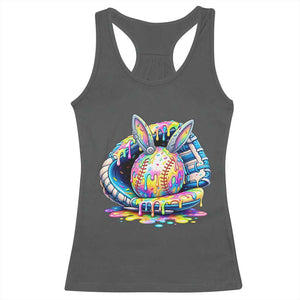 Baseball Easter Racerback Tank Top Drip Ice Cream Sprinkles Baseball Glove TS14 Dark Heather Print Your Wear