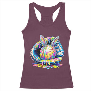 Baseball Easter Racerback Tank Top Drip Ice Cream Sprinkles Baseball Glove TS14 Maroon Print Your Wear